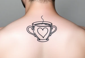 Cute cup of tea with a love heart tattoo idea
