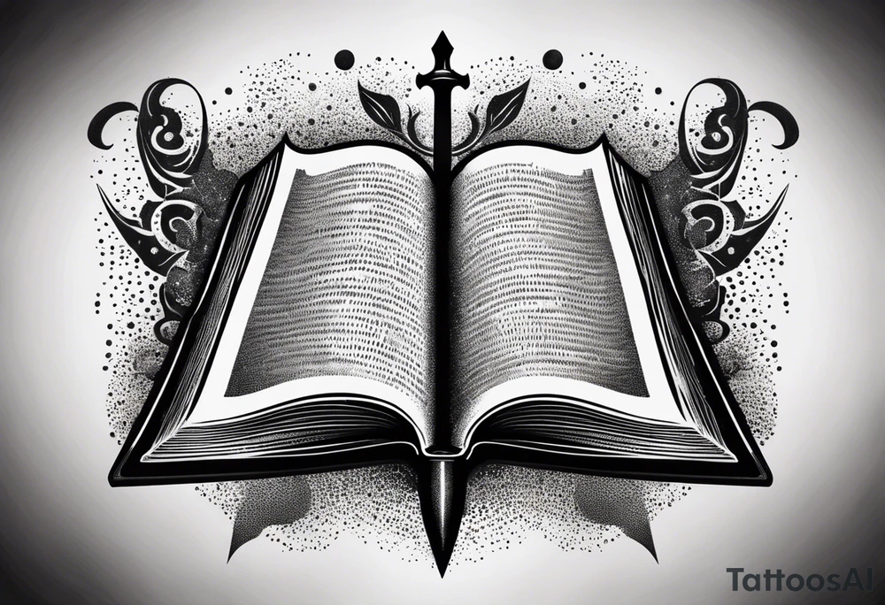 The symbol of Matthias a open Bible and a battle Axe tattoo idea