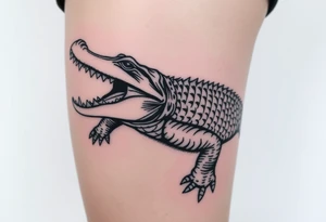 powerful majestic  crocodile tattoo idea