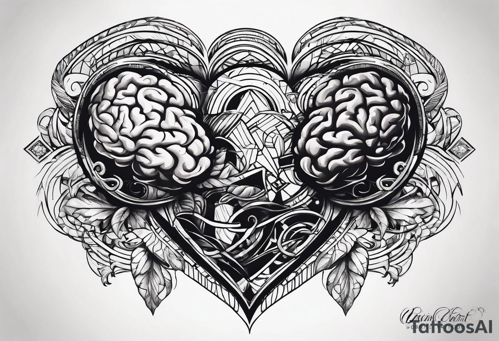 brain and heart Battle tattoo idea