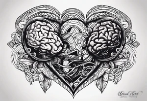 brain and heart Battle tattoo idea