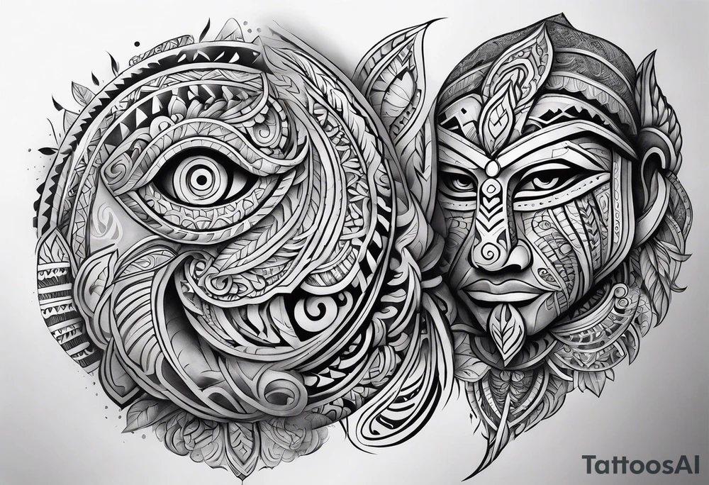maori full arm tattoo idea