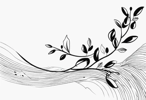 Olive branch, waves tattoo idea