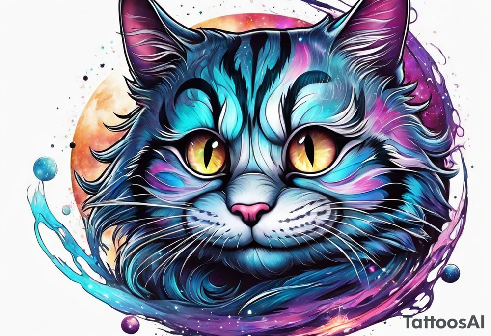 Cheshire cat in space tattoo idea