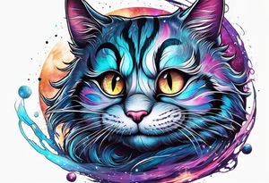 Cheshire cat in space tattoo idea