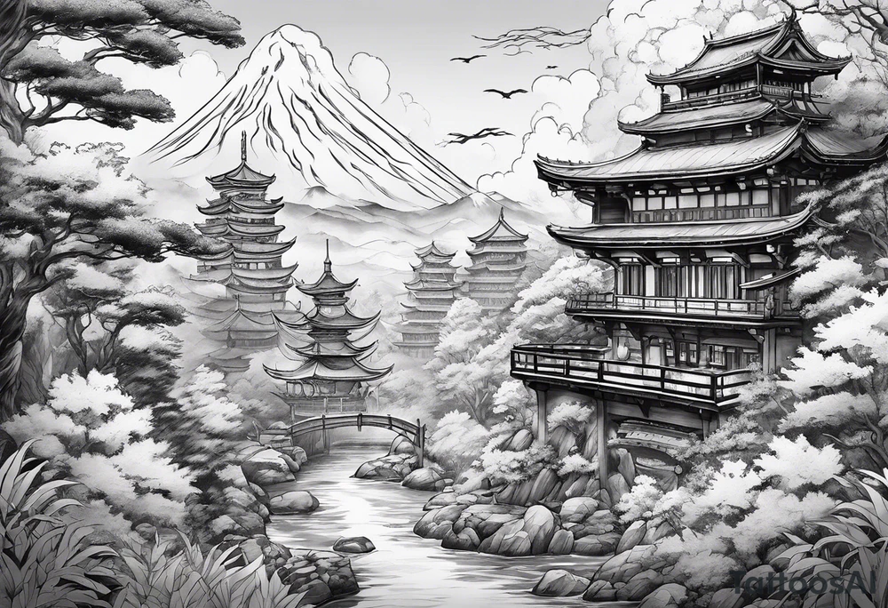 Ghibli sleeve tattoo idea