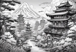 Ghibli sleeve tattoo idea