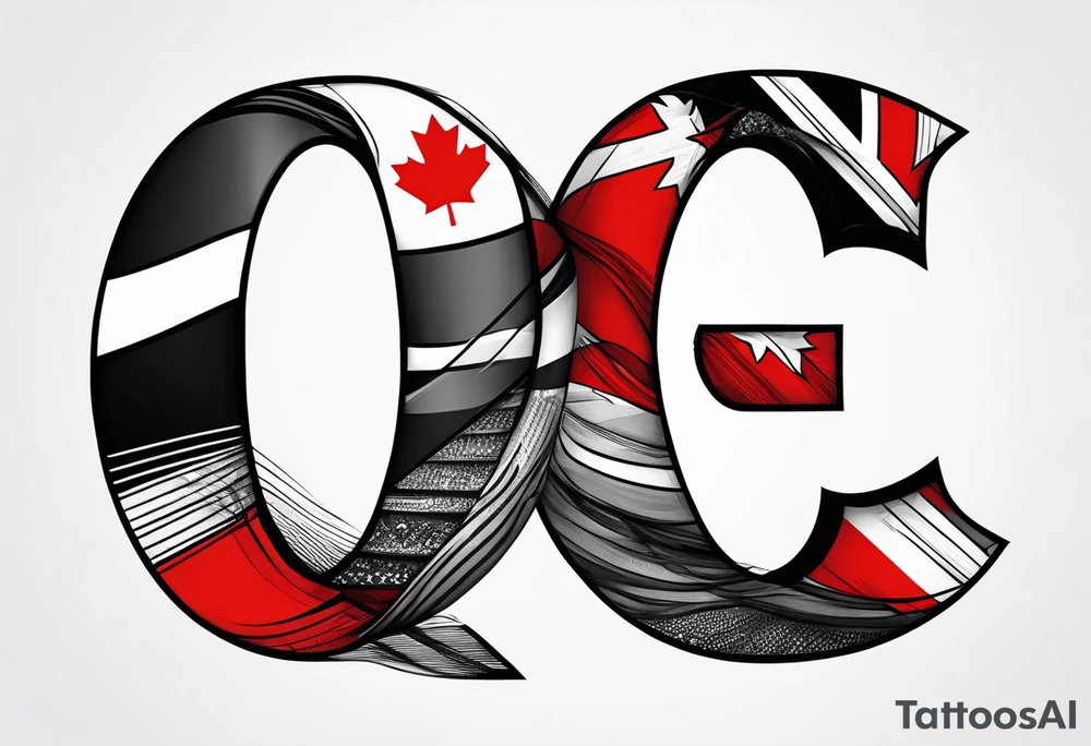 The letter C with the Canadian flag with the letter C tattoo idea