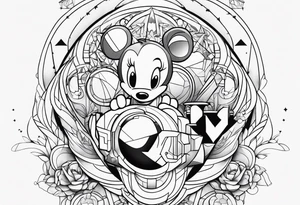 futuristic disney characters tattoo idea