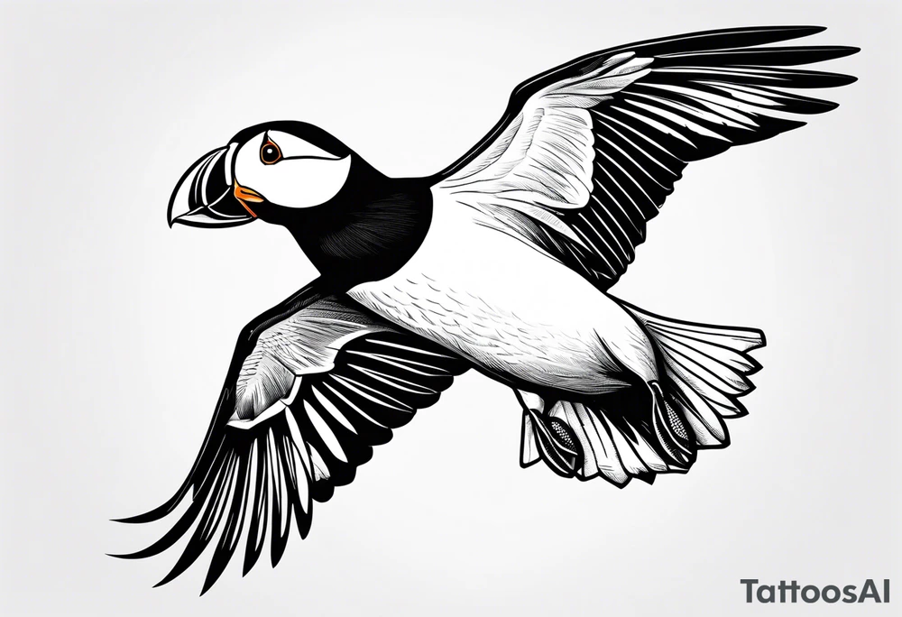 a flying puffin without background - forarm Tatto tattoo idea