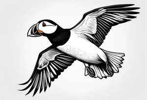 a flying puffin without background  - forarm Tatto tattoo idea