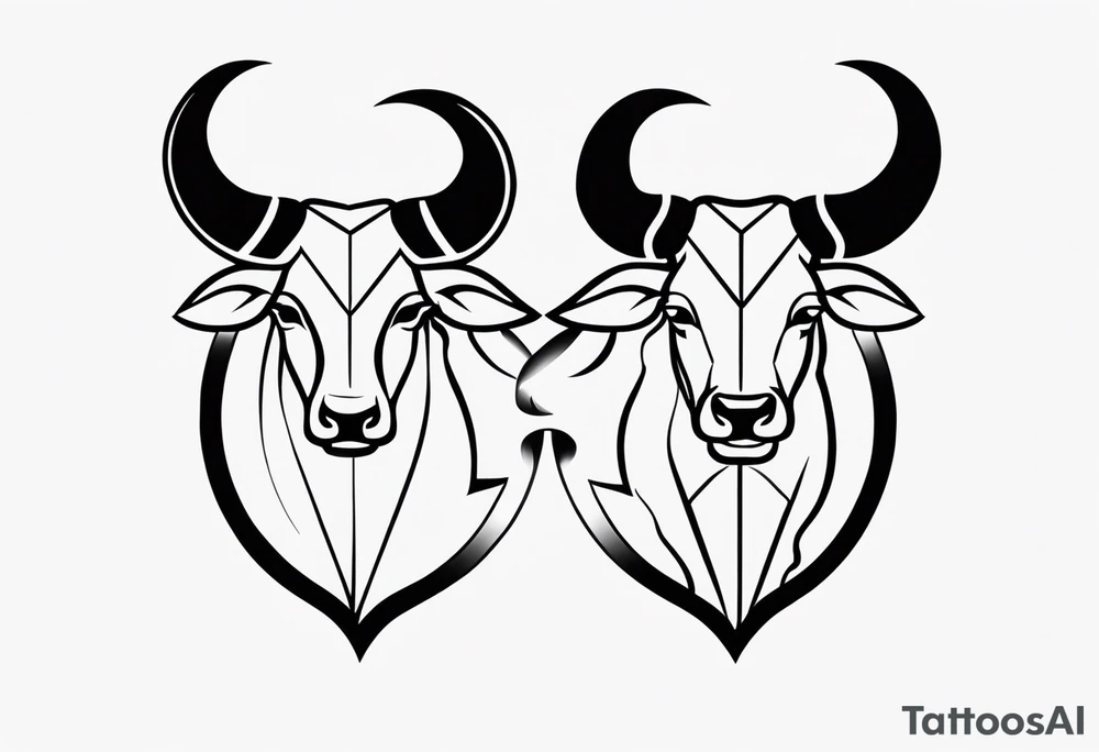 Gemini taurus symbols 
combined tattoo idea