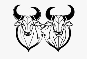 Gemini taurus symbols 
combined tattoo idea