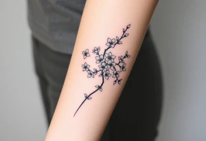 Sword cherry blossoms tattoo idea