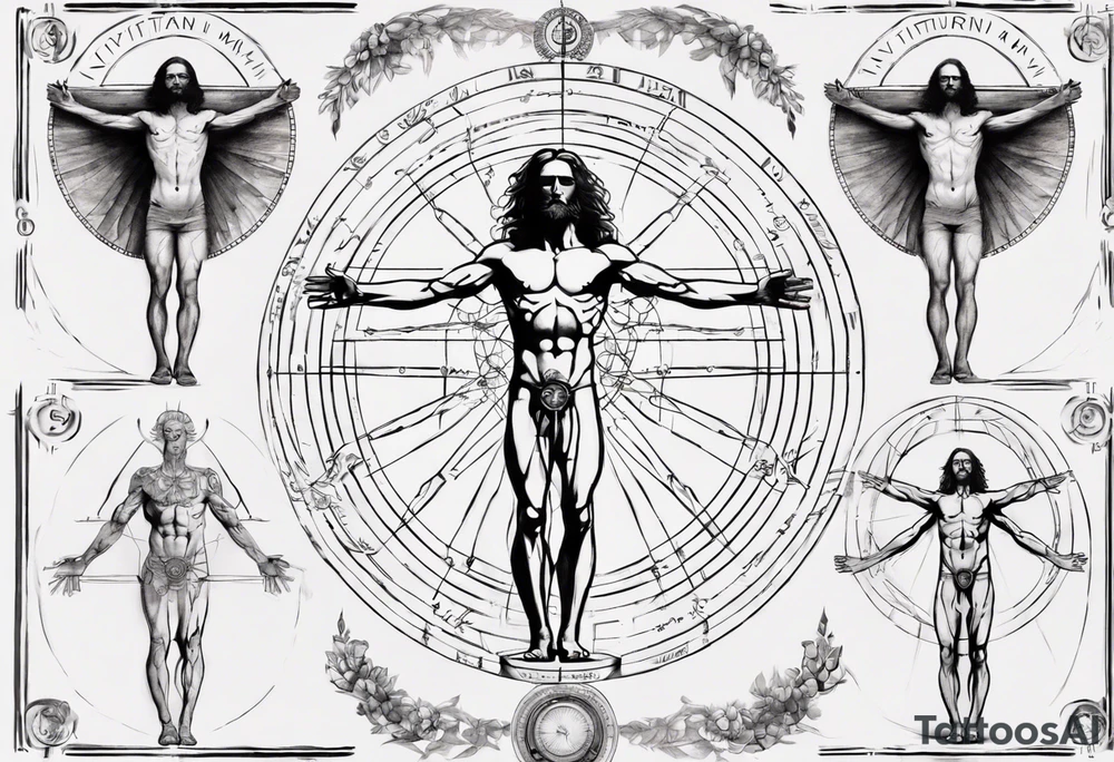 Vitruvian man tattoo idea