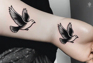 This phrase 'God grant me the serenity to accept the things I cannot change, Courage to change the things I can, and Wisdom to know the difference.' In a flight of small doves. On my ankle. tattoo idea