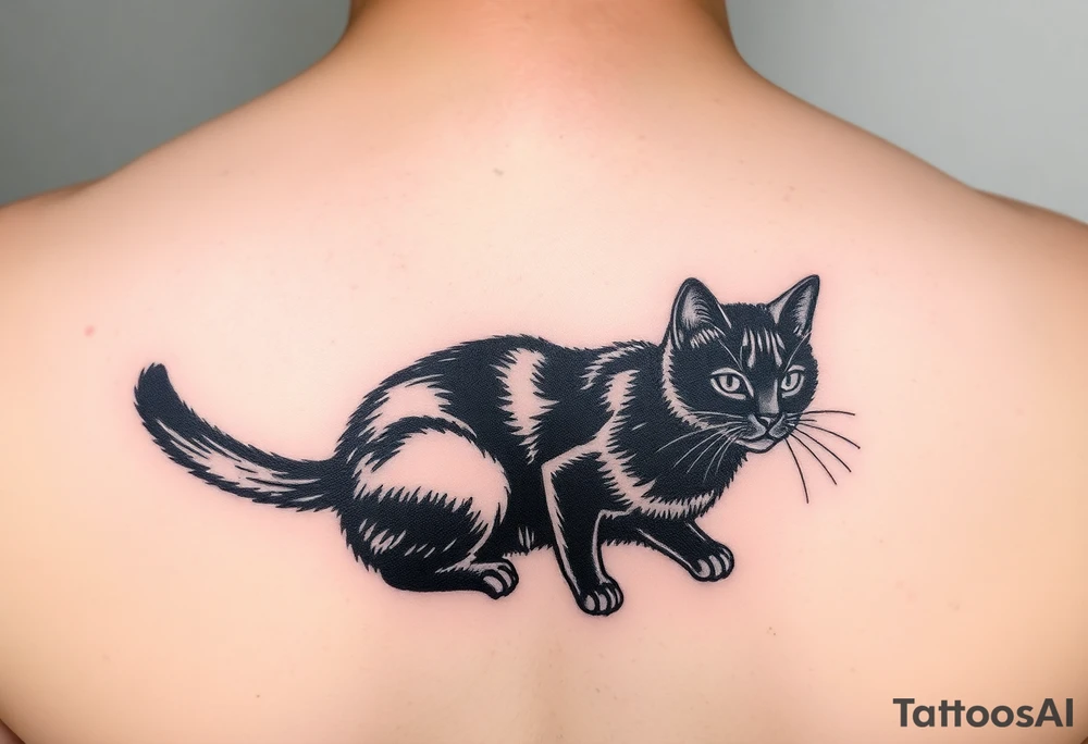black cat tattoo idea