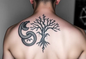 oroboros and tree of life tattoo idea