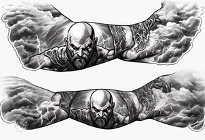 full arm sleeve tattoo
angry kratos from god of war
betrayal theme
clouds and thunder tattoo idea