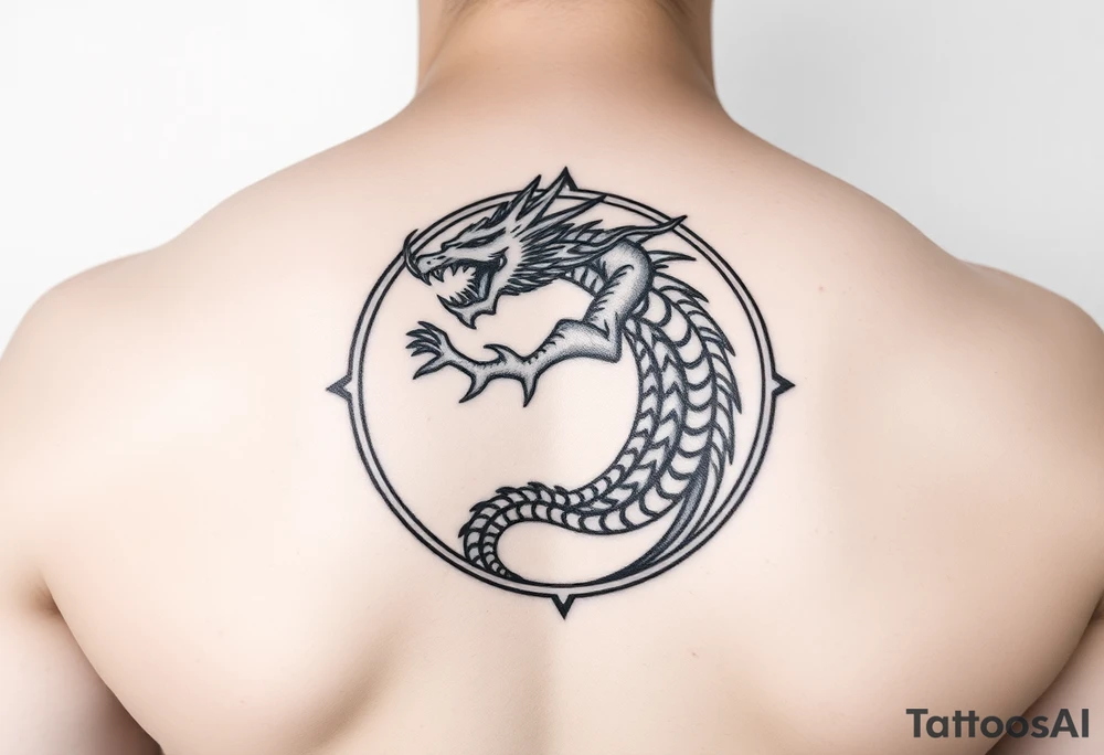 a dragon in a circle tattoo idea