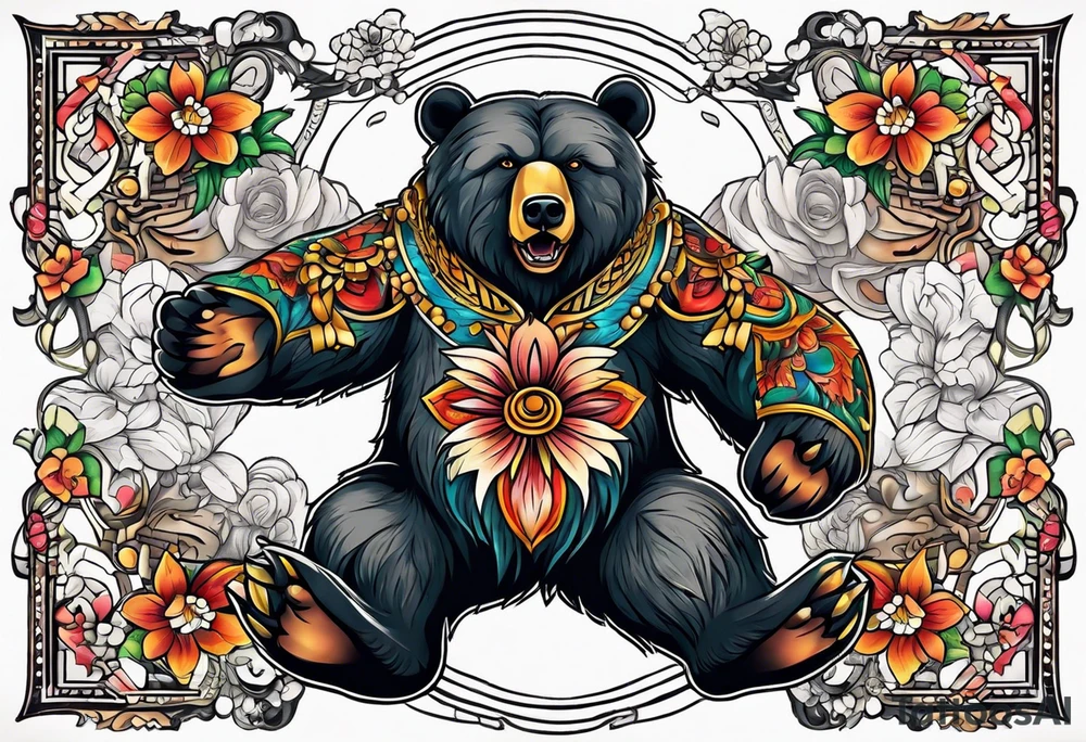 Dancing bear tattoo idea