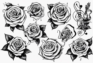 sound music roses disc jokey tattoo idea