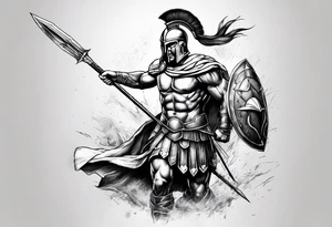 Spartan warrior point spear up tattoo idea