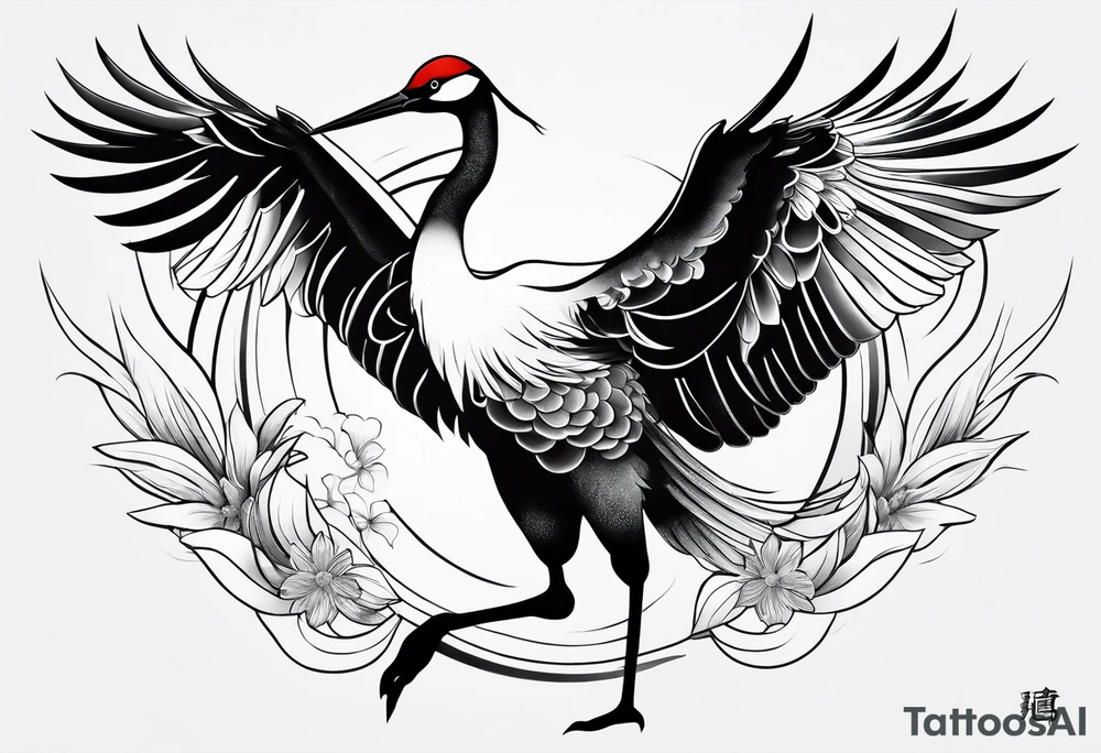 Japanese crane tattoo idea