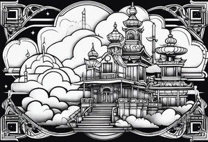 cloud town tattoo idea