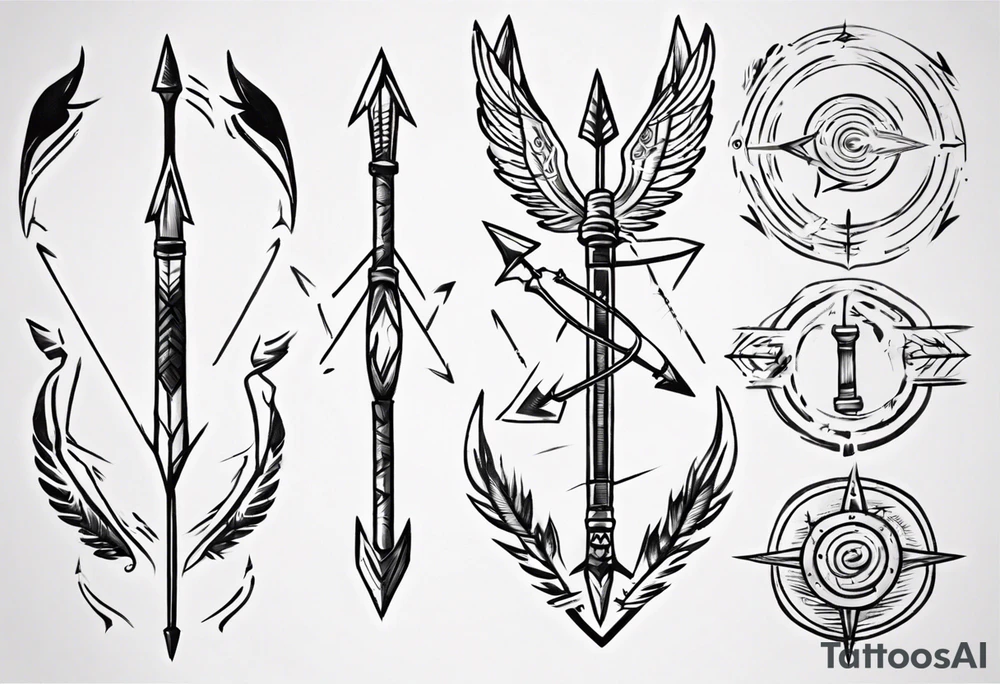 Archer drawing arrow back tattoo idea