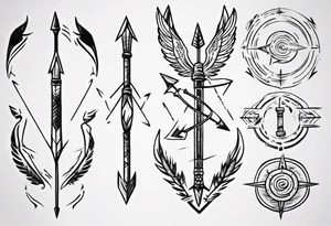 Archer drawing arrow back tattoo idea