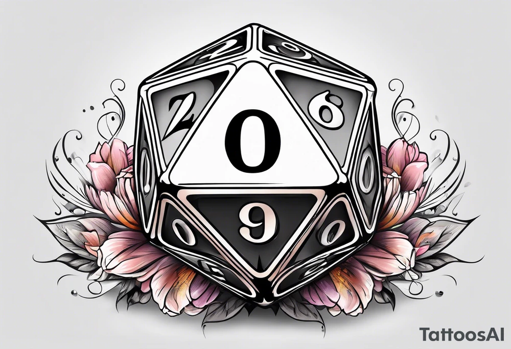 a twenty sided die tattoo idea