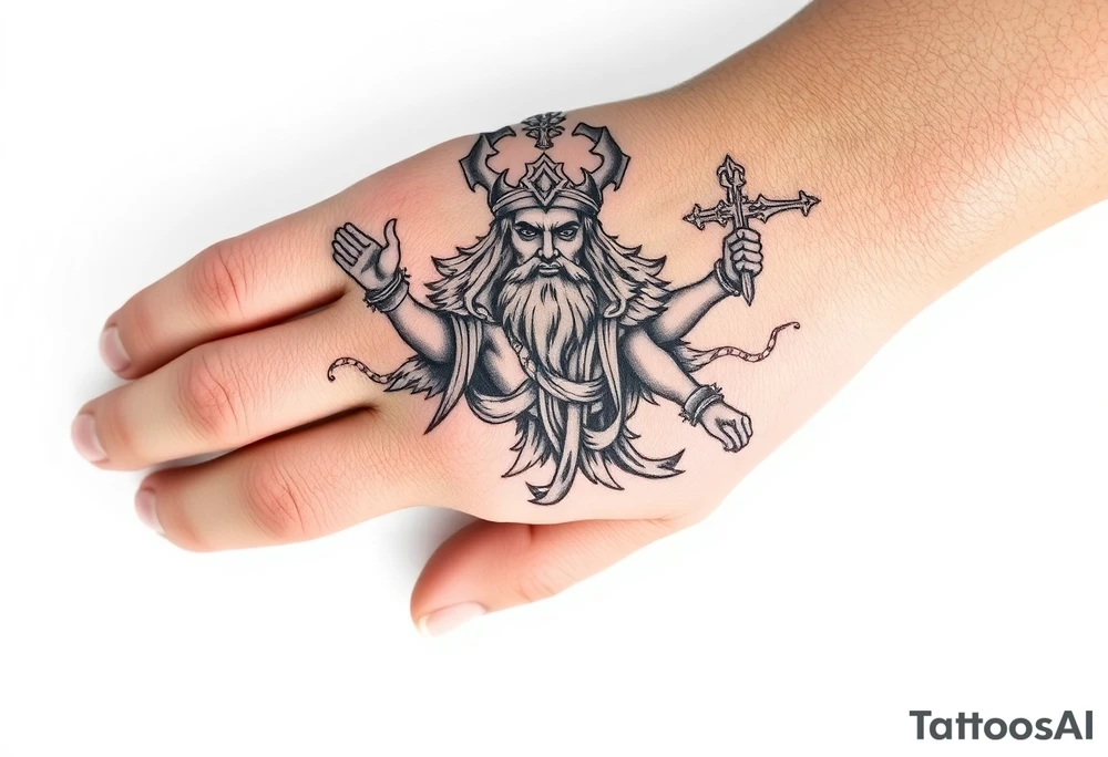 Full hand godly tattoo tattoo idea