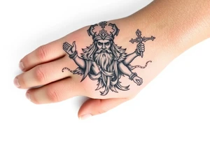 Full hand godly tattoo tattoo idea