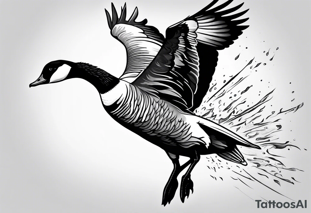 canadian goose taking off tattoo idea