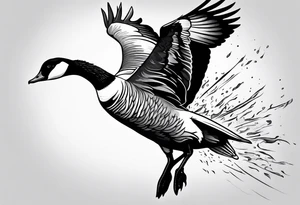 canadian goose taking off tattoo idea