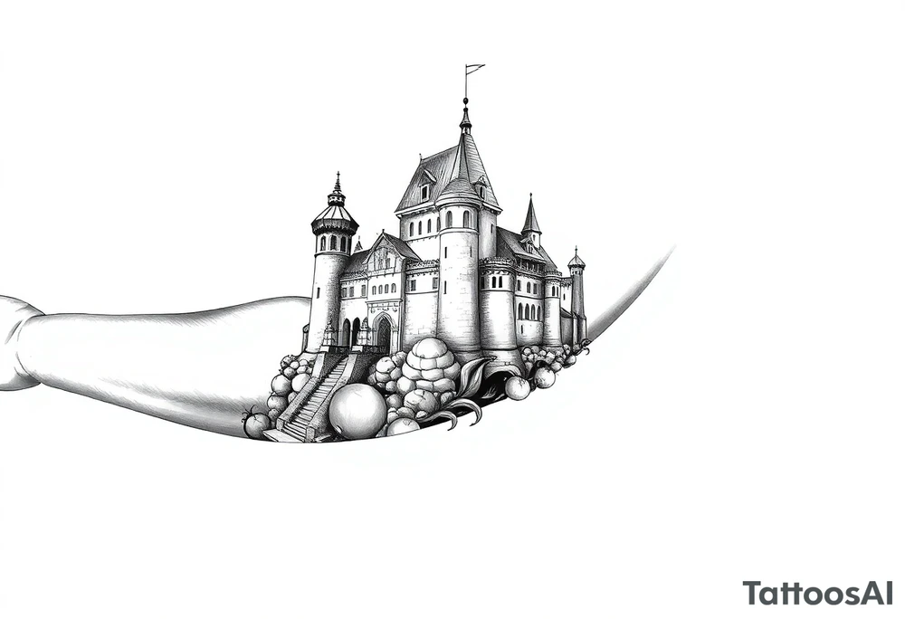 Germanic castle tattoo idea