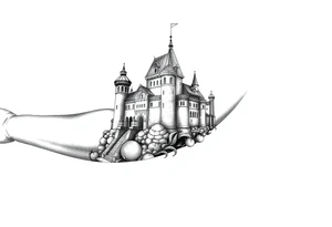 Germanic castle tattoo idea