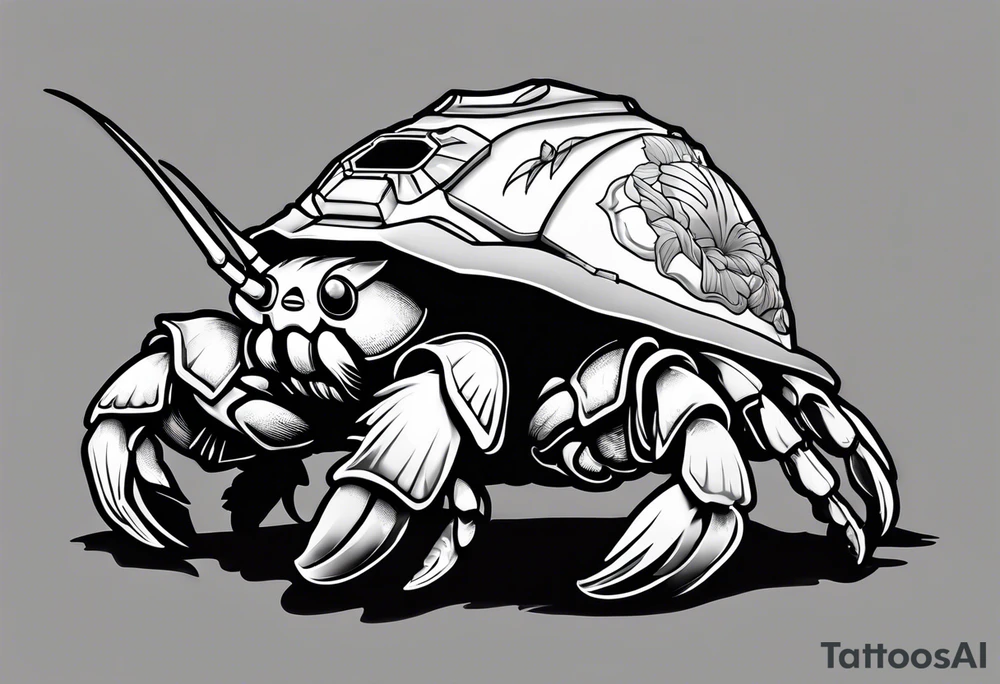 hermit crab wearing a storm trooper helmet tattoo idea