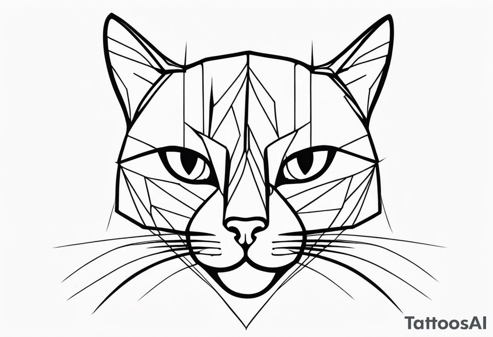 Cat tattoo small simple lines tattoo idea