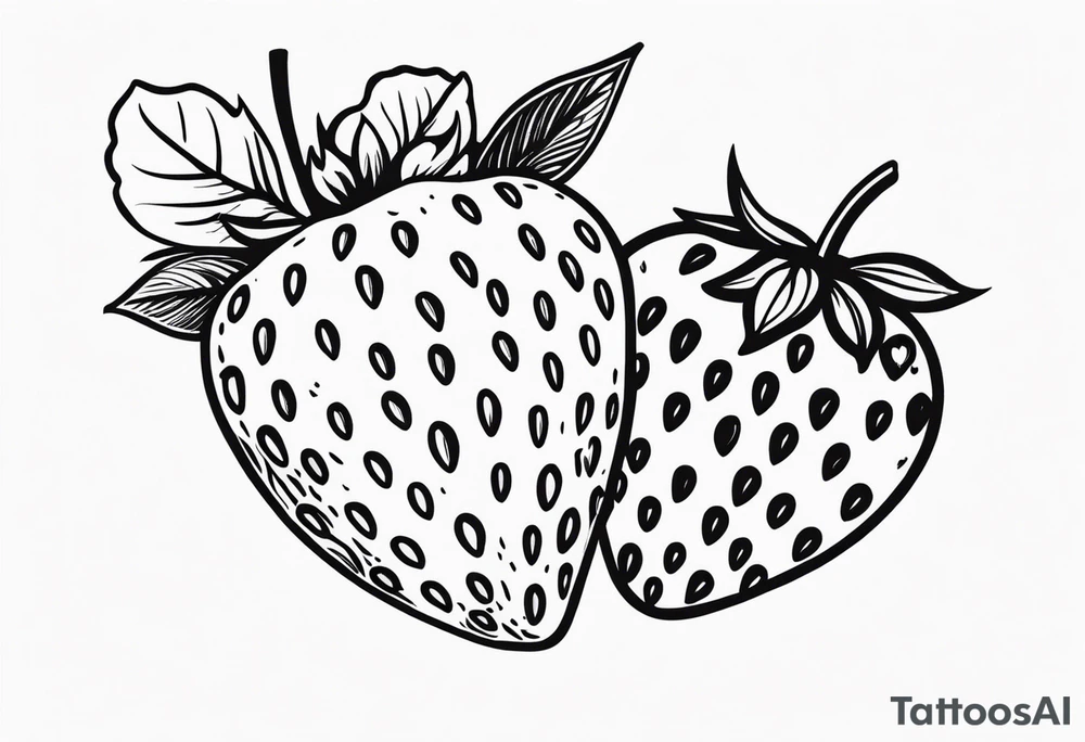 Line drawing Strawberry tattoo idea