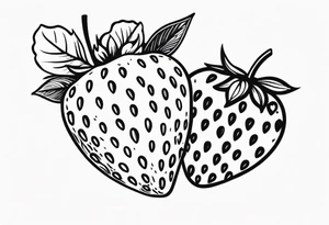 Line drawing Strawberry tattoo idea