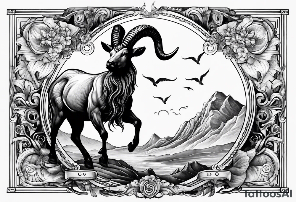capricorn with shotgun tattoo idea