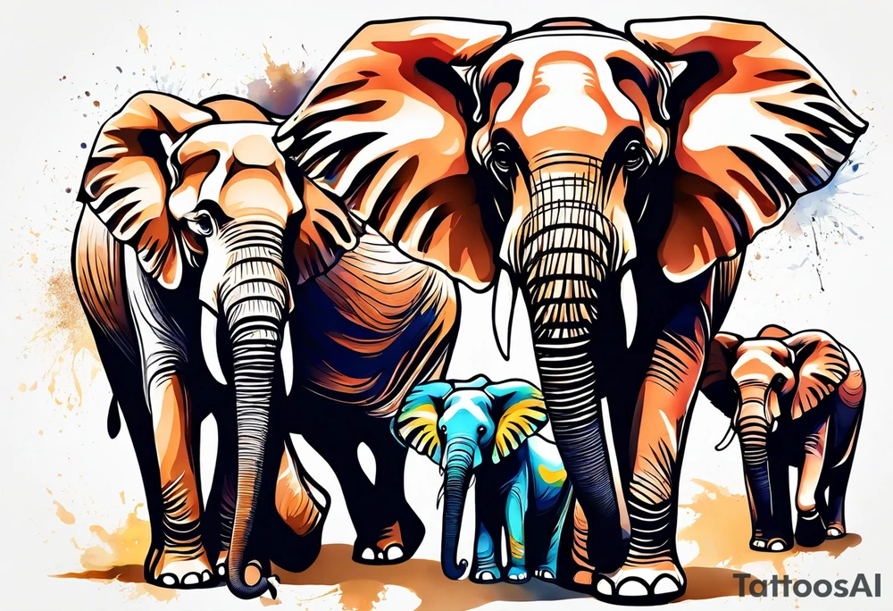 Elephant Family tattoo idea