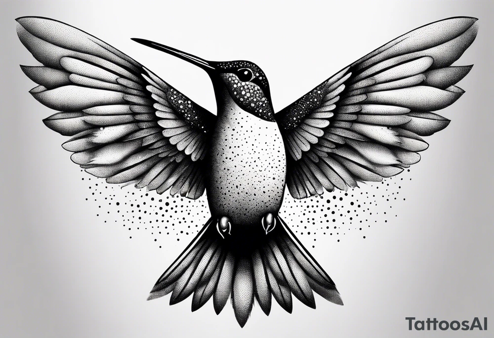 Hummingbird wings spread tattoo idea