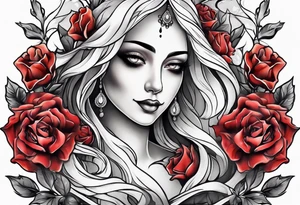 Ghost face holding flowers tattoo idea