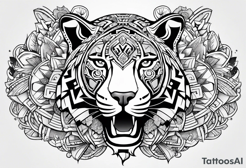 jaguar aztec shoulder tattoo idea