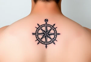 detailed compass including directions tattoo idea