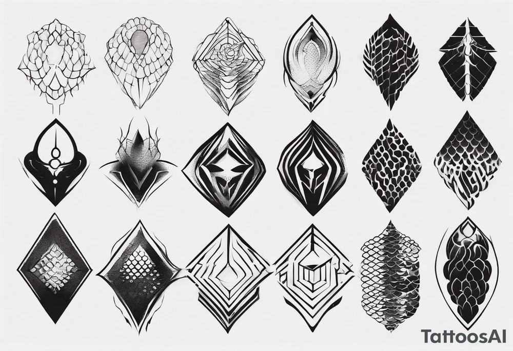 Dragon scale futuristic tattoo idea