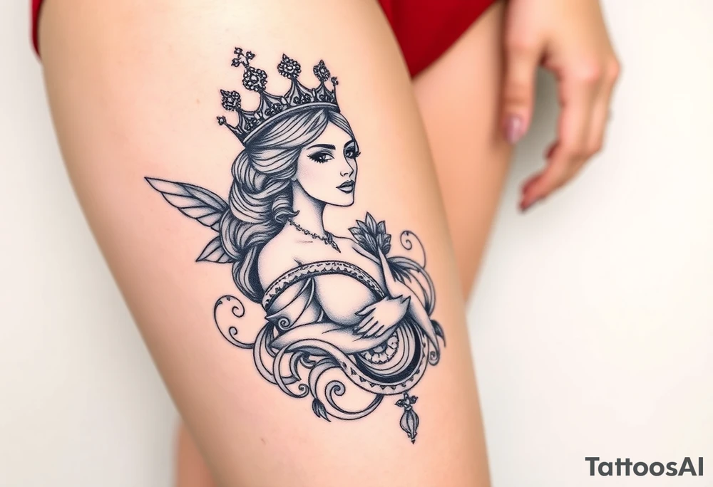 Black queen tattoo idea